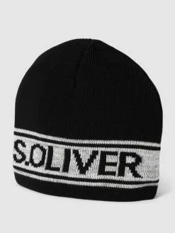 S.Oliver RED LABEL Beanie Mit Label-Print - Schwarz