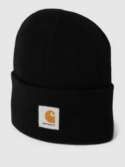 Carhartt Work In Progress Beanie Mit Logo-Stitching Modell 'CHASE' - Schwarz