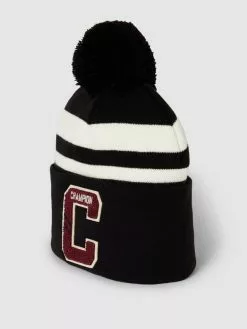 CHAMPION Pudelmütze Mit Streifenmuster Modell 'Beanie Cap' - Schwarz
