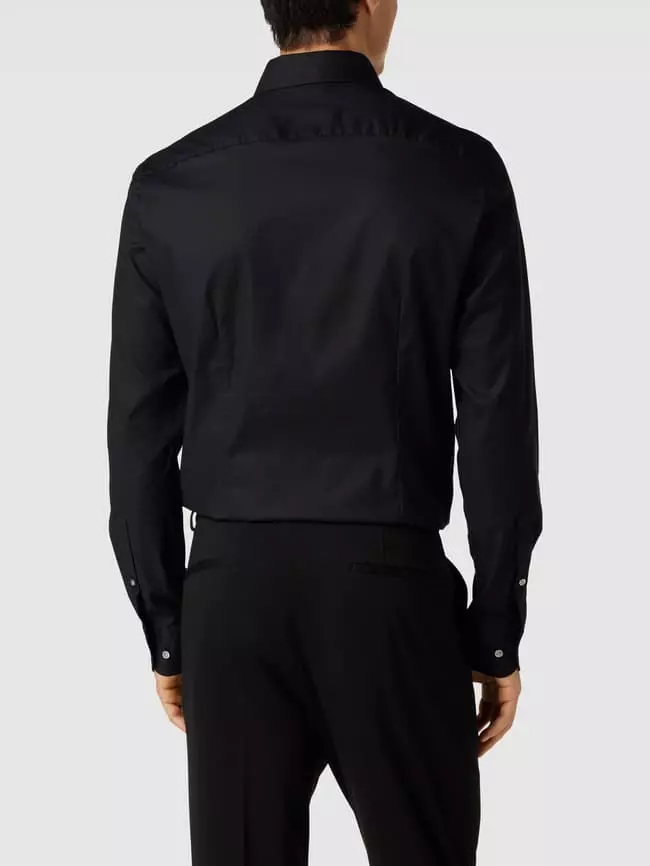 Tommy Hilfiger Tailored Business-Hemd Mit Label-Stitching Modell 'FLEX' - Schwarz 7 Tommy Hilfiger Tailored Business-Hemd Mit Label-Stitching Modell 'FLEX' - Schwarz – Bild 5