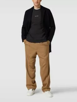 Marc O'Polo Sweatshirt Mit Rundhalsausschnitt Und Label-Stickerei - Schwarz