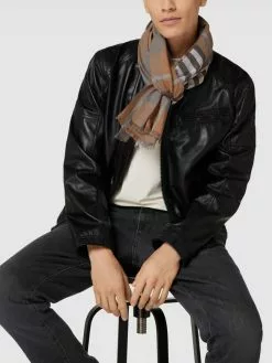 Bugatti Schal Mit Glencheck-Muster Modell 'Burberry' - Beige