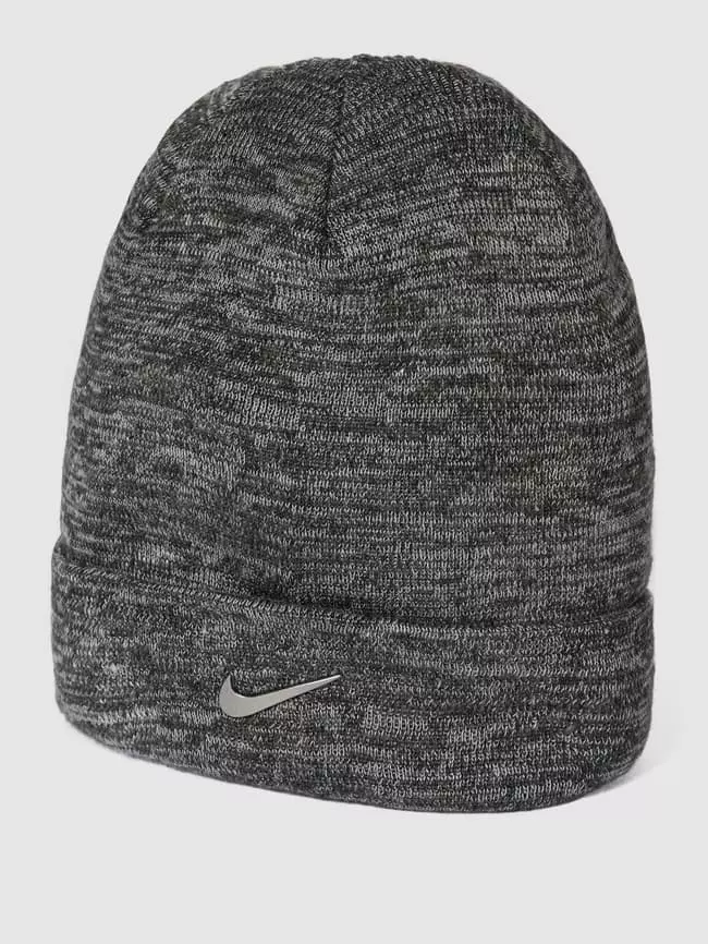 Nike Beanie Mit Logo-Applikation - Dunkelgrau Meliert 3 Nike Beanie Mit Logo-Applikation - Dunkelgrau Meliert