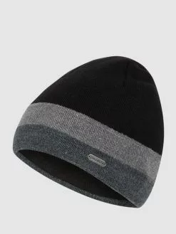 Chillouts Beanie Mit Kontraststreifen Modell 'Johnny Hat' - Schwarz