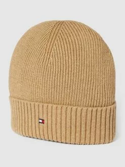 Tommy Hilfiger Beanie Mit Label-Stitching Modell 'ESSENTIAL FLAG BEANIE' - Camel
