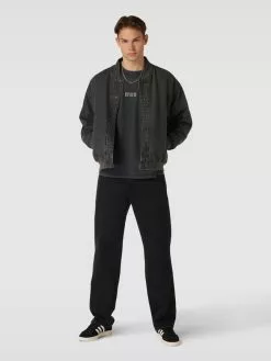 REVIEW Oversized T-Shirt Mit Label-Print - Dunkelgrau