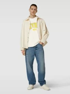 REVIEW T-Shirt Mit Label-Print - Ecru