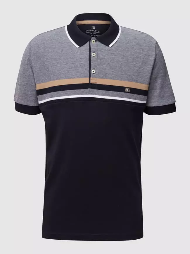 Christian Berg Men Poloshirt Mit Kurzer Knopfleiste - Marineblau 4 Christian Berg Men Poloshirt Mit Kurzer Knopfleiste - Marineblau – Bild 2