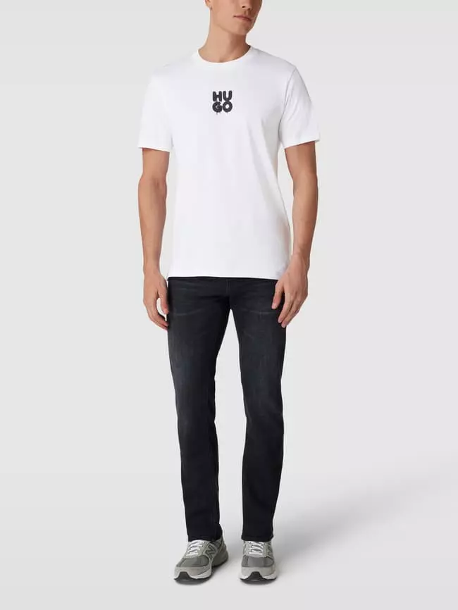 HUGO T-Shirt Mit Label-Print Modell 'Decali' - Weiß 3 HUGO T-Shirt Mit Label-Print Modell 'Decali' - Weiß