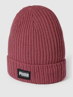 Puma Beanie Mit Label-Detail Modell 'Ribbed Classic Cuff' - Pflaume