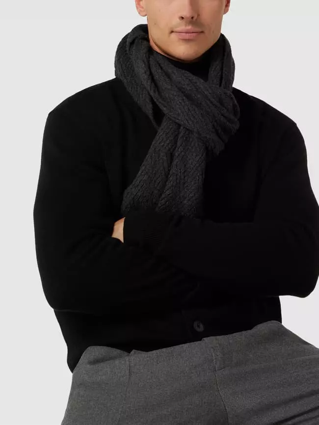 Cinque Schal Aus Baumwoll-Mix Mit Strukturmuster Modell 'NICOLO' - Hellgrau 3 Cinque Schal Aus Baumwoll-Mix Mit Strukturmuster Modell 'NICOLO' - Hellgrau