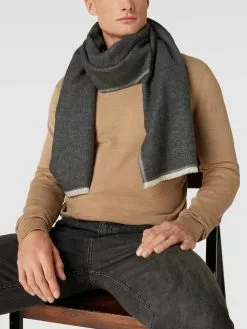 Cinque Schal Aus Woll-Mix Mit Label-Detail Modell 'Magno' - Mittelgrau