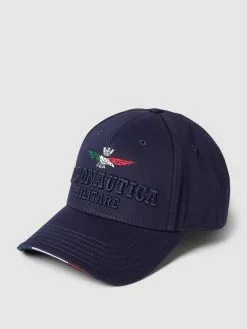 Aeronautica Militare Cap Mit Label-Stitching Modell 'CAPPELLINO' - Marineblau
