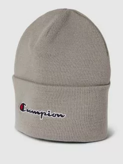 CHAMPION Beanie Mit Label-Stitching Modell 'Beanie Cap' - Mittelgrau Meliert
