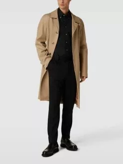 Tommy Hilfiger Tailored Business-Hemd Mit Label-Stitching Modell 'FLEX' - Schwarz