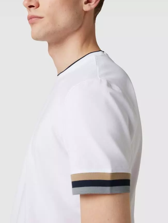 Christian Berg Men T-Shirt Mit Kontraststreifen - Weiß 5 Christian Berg Men T-Shirt Mit Kontraststreifen - Weiß – Bild 3