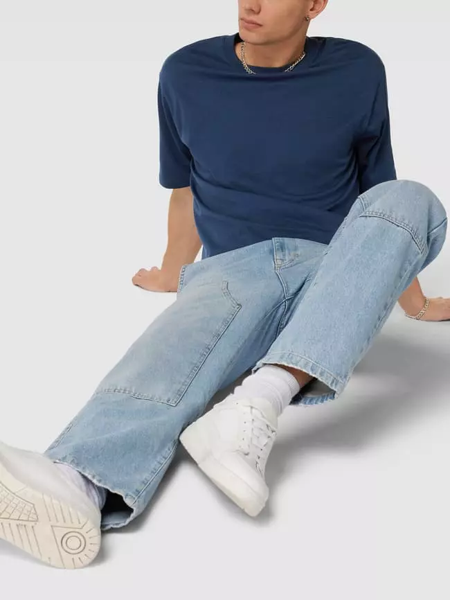 REVIEW Oversized T-Shirt Mit Rundhalsausschnitt - Dunkelblau 3 REVIEW Oversized T-Shirt Mit Rundhalsausschnitt - Dunkelblau