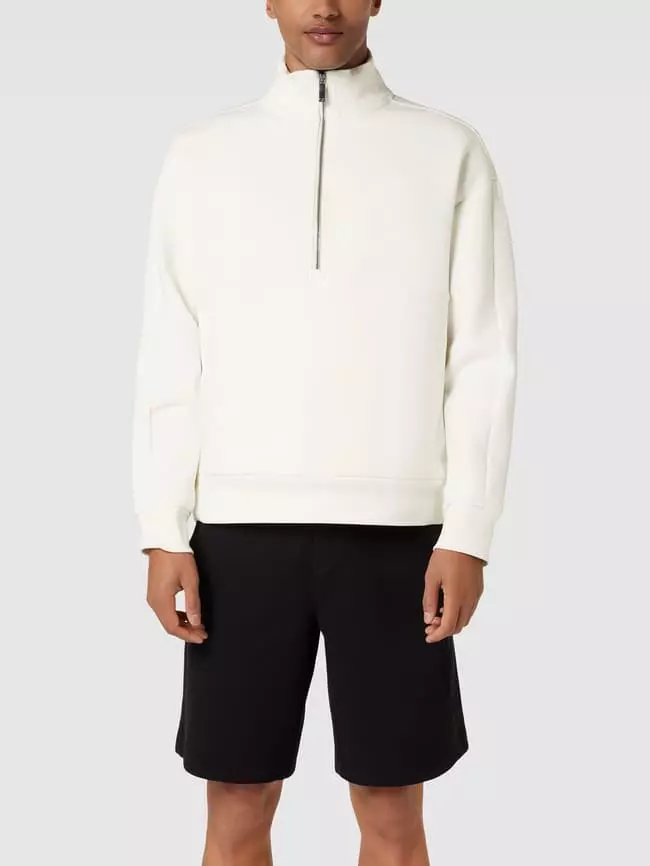 CK Calvin Klein Sweatshirt Mit Reißverschluss - Offwhite 6 CK Calvin Klein Sweatshirt Mit Reißverschluss - Offwhite – Bild 4