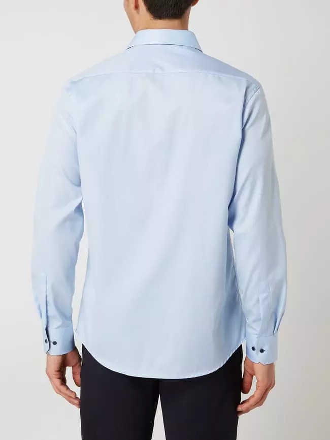 Eterna Regular Fit Business-Hemd Aus Baumwolle - Bügelfrei - Bleu 7 Eterna Regular Fit Business-Hemd Aus Baumwolle - Bügelfrei - Bleu – Bild 5