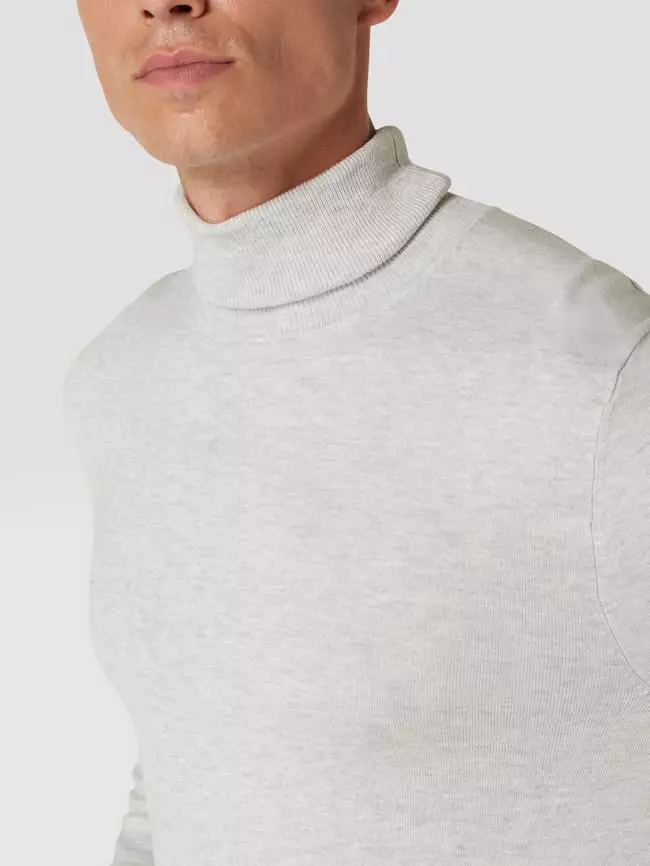 MCNEAL Longsleeve Mit Geripptem Rollkragen - Silber Meliert 5 MCNEAL Longsleeve Mit Geripptem Rollkragen - Silber Meliert – Bild 3