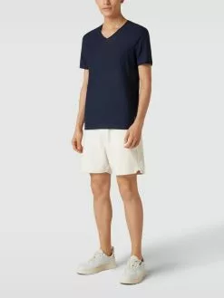 MCNEAL T-Shirt Mit Geripptem Rundhalsausschnitt - Dunkelblau