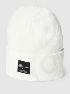 REVIEW Beanie Mit Label-Patch - Offwhite