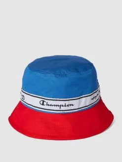 CHAMPION Bucket Hat Mit Kontraststreifen Und Brand-Schriftzug - Blau