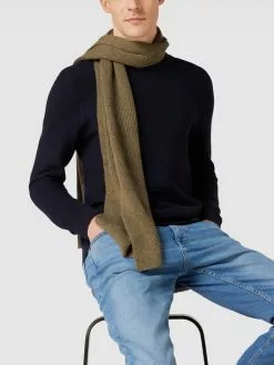 MCNEAL Schal In Strick-Optik Aus Kaschmir - Khaki Meliert