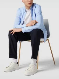 Cinque Regular Fit Freizeithemd Mit Strukturmuster - Bleu