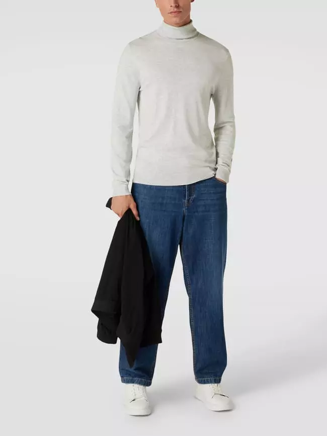 MCNEAL Longsleeve Mit Geripptem Rollkragen - Silber Meliert 3 MCNEAL Longsleeve Mit Geripptem Rollkragen - Silber Meliert