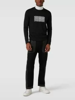 Michael Kors Sweatshirt Mit Logo-Print Modell 'CHECKERBOARD' - Schwarz