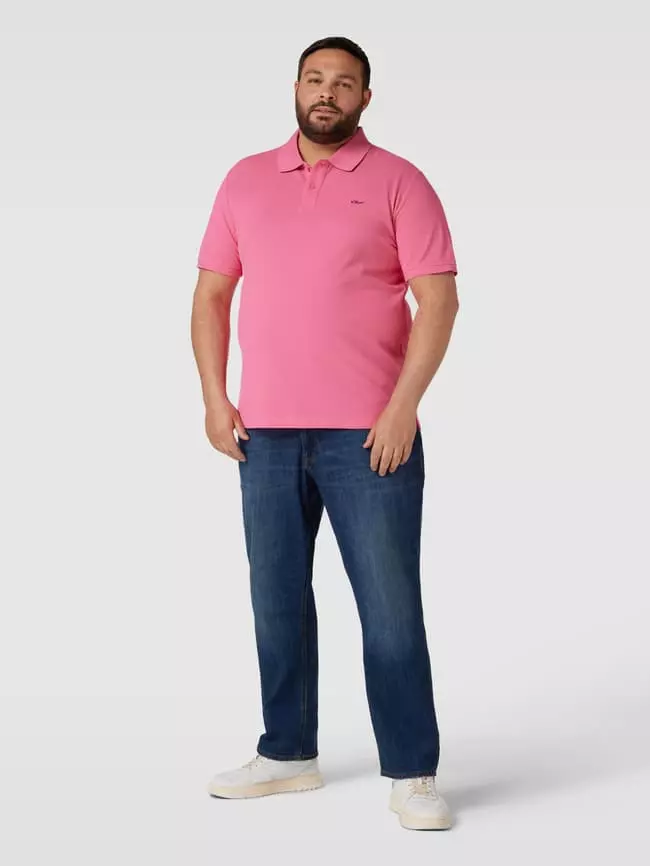S.Oliver Plus PLUS SIZE Poloshirt Mit Label-Stitching - Pink 3 S.Oliver Plus PLUS SIZE Poloshirt Mit Label-Stitching - Pink